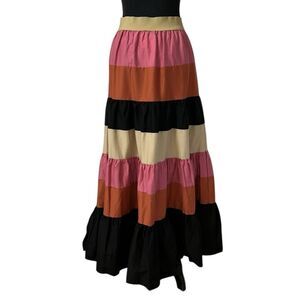 DX Collection Stripe Maxi Multicolor Skirt(Size Small)